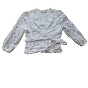 Greylin Anthropologie White Eyelet Blouse XS